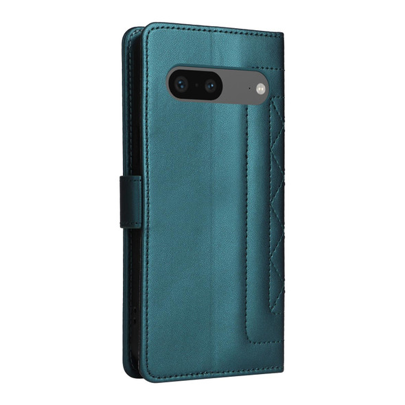 For Google Pixel 7 Diamond Lattice Leather Flip Phone Case(Green)