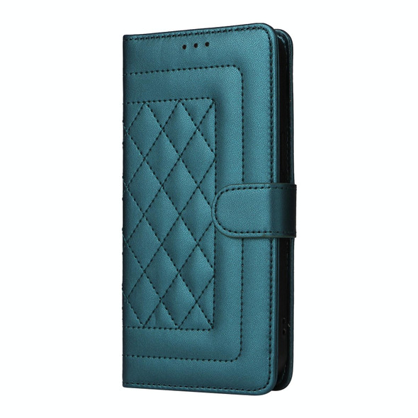 For Samsung Galaxy A12 / M12 Diamond Lattice Leather Flip Phone Case(Green)