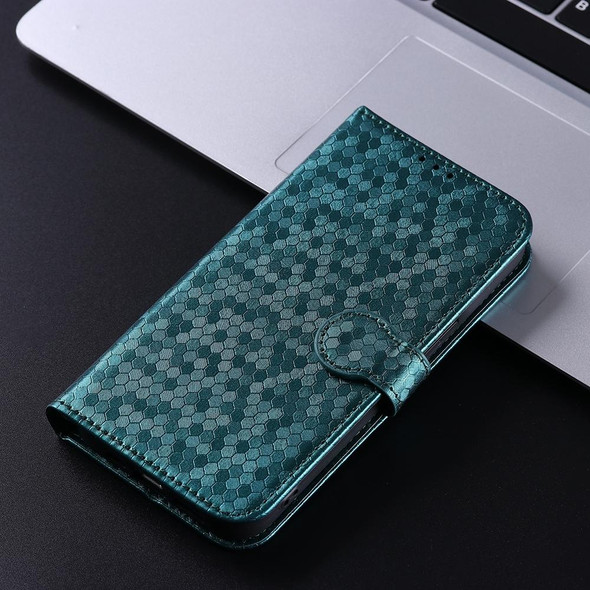 For Xiaomi Poco F6 /Redmi Turbo 3 Honeycomb Dot Texture Leather Phone Case(Green)