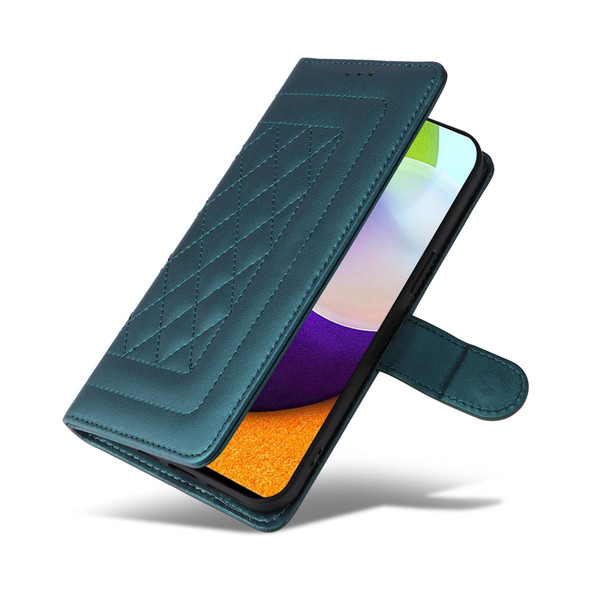 For Samsung Galaxy A52 Diamond Lattice Leather Flip Phone Case(Green)