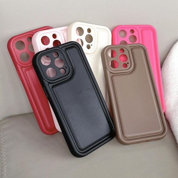 For iPhone 11 Pro Max Frosted Leather Texture TPU Phone Case(Rose Red)