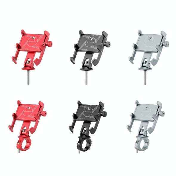 JOHORSE Bicycle Shockproof Mobile Phone Holder Motorcycle Riding Equipment, Color: Handlebar Red