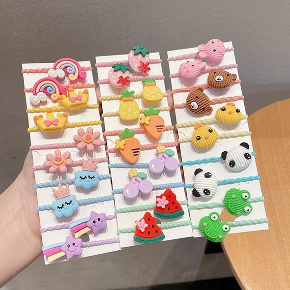 10pcs /Set Children Lovely Hair Bands Ring Baby Small Unbreakable Hair Headband, Style: Fruits And Vegetables