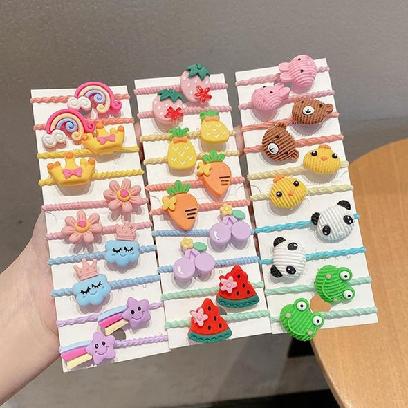 10pcs /Set Children Lovely Hair Bands Ring Baby Small Unbreakable Hair Headband, Style: Frog Animals