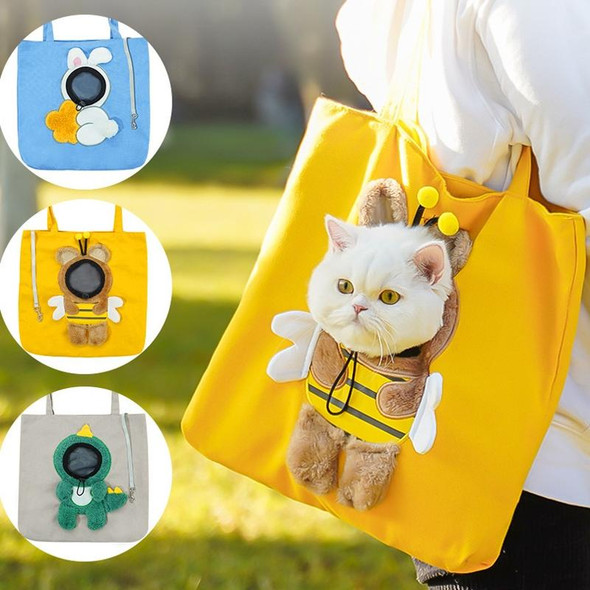 Pet Out Bag Crossbody Tote Cat Bag Small Dog Expandable Shoulder Bag, Size: M(White Background Green Dragon)