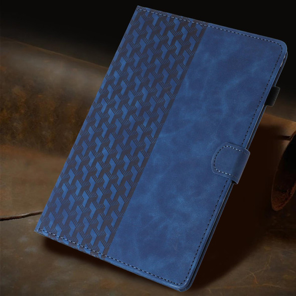 For iPad mini 5 / 4 / 3 / 2 / 1 Building Blocks Embossed Leather Smart Tablet Case(Blue)