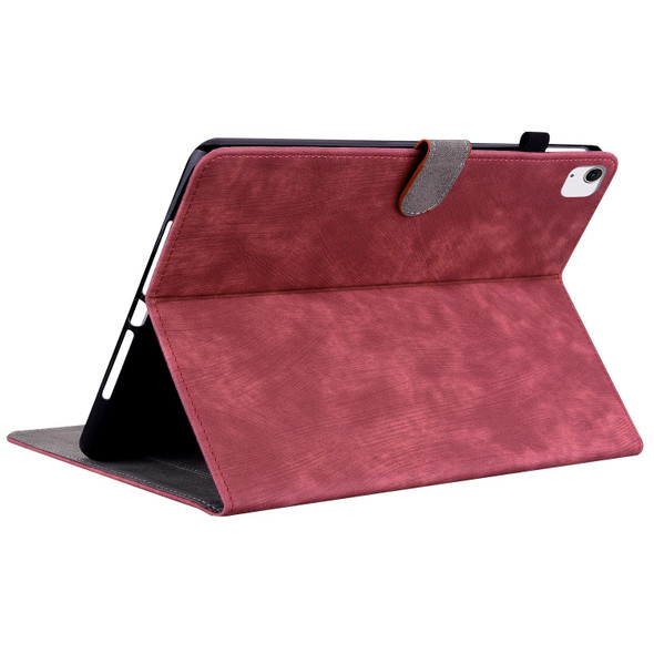 For iPad Air 11 2024 Embossed Tiger Pattern Leather Tablet Case(Red)