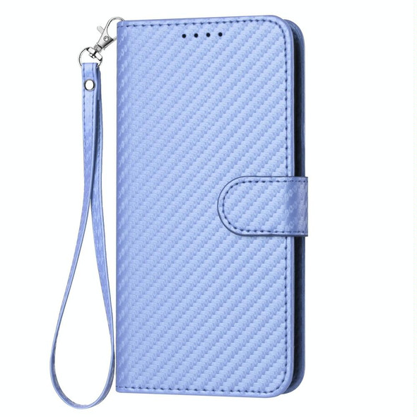 For Sony Xperia 1 IV YX0070 Carbon Fiber Buckle Leather Phone Case with Lanyard(Light Purple)