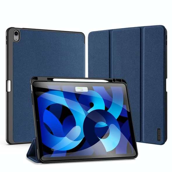 For iPad Air 13 2024 DUX DUCIS Domo Series Cloth Texture Magnetic Leather Tablet Case(Blue)