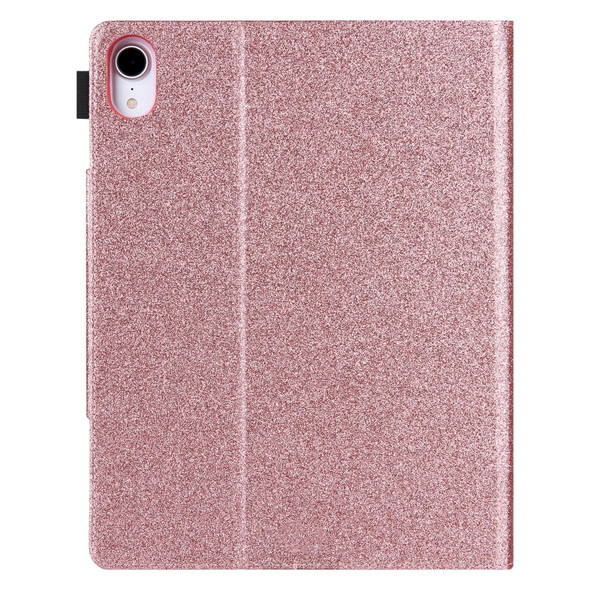 For iPad Pro 13 2024 Glitter Metal Buckle Leather Smart Tablet Case(Rose Gold)