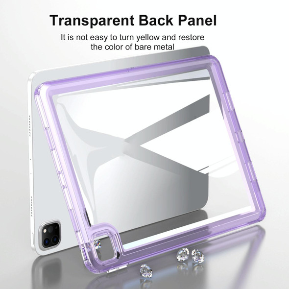 For iPad Air 11 2024 Transparent Acrylic Tablet Case(Blue)