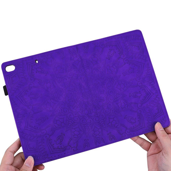 For iPad Pro 13 2024 Calf Texture Embossed Leather Tablet Case(Purple)