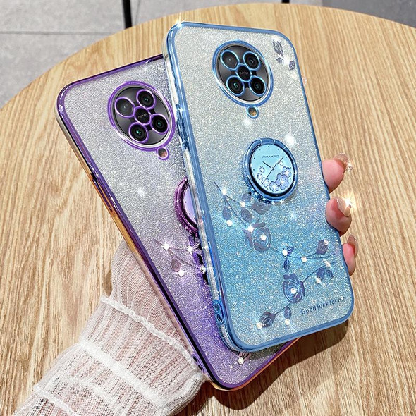 For Xiaomi Redmi K30 Pro Gradient Glitter Immortal Flower Ring All-inclusive Phone Case(Purple)