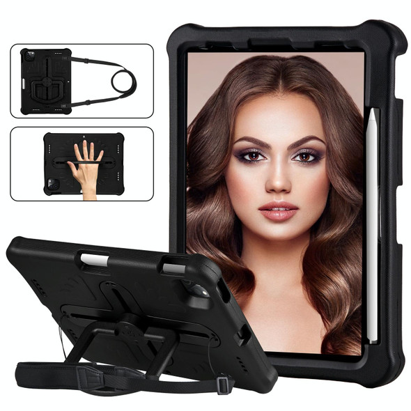 For iPad Air 11 2024 Shield 360 Rotation Handle EVA Shockproof PC Tablet Case(Black)
