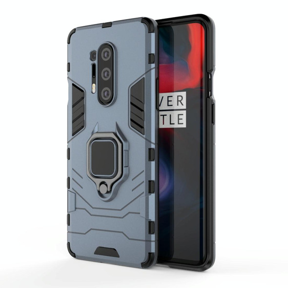 OnePlus 8 Pro PC + TPU Anti-fall Protective Case with Ring Holder(Blue)