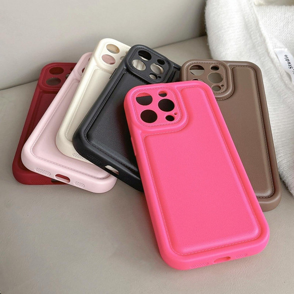 For iPhone 11 Pro Frosted Leather Texture TPU Phone Case(Pink)