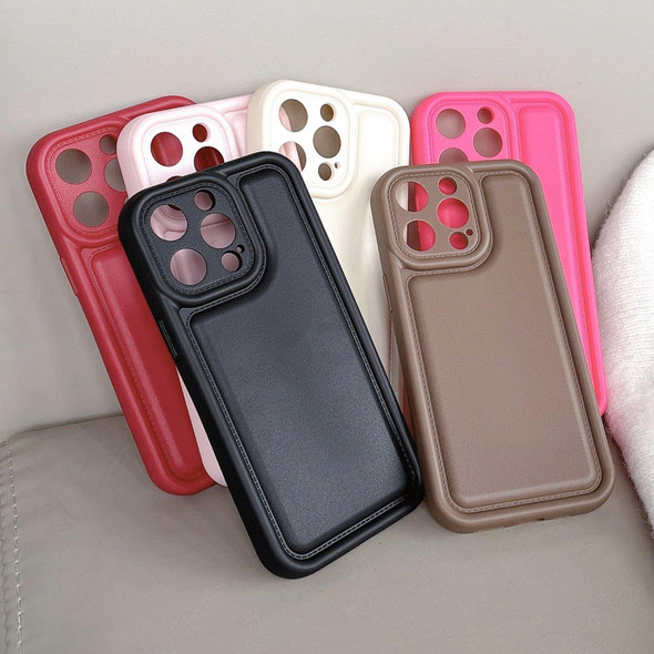 For iPhone 15 Pro Frosted Leather Texture TPU Phone Case(Pink)