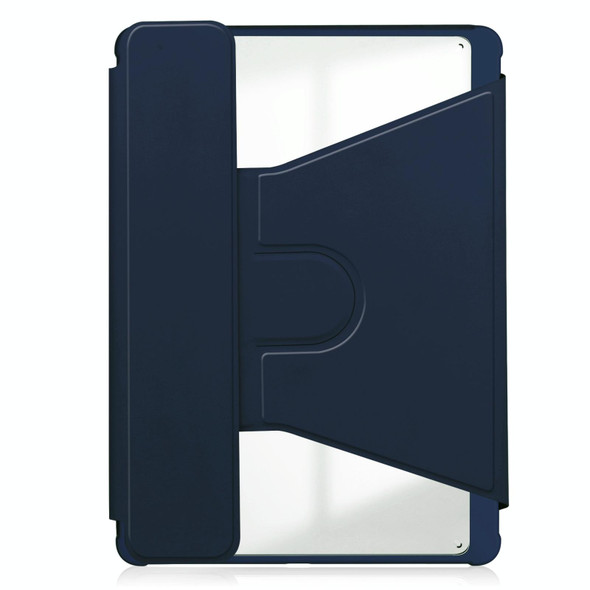 For iPad Pro 13 2024 Transparent Rotation Smart Leather Tablet Case with Keyboard(Dark Blue)