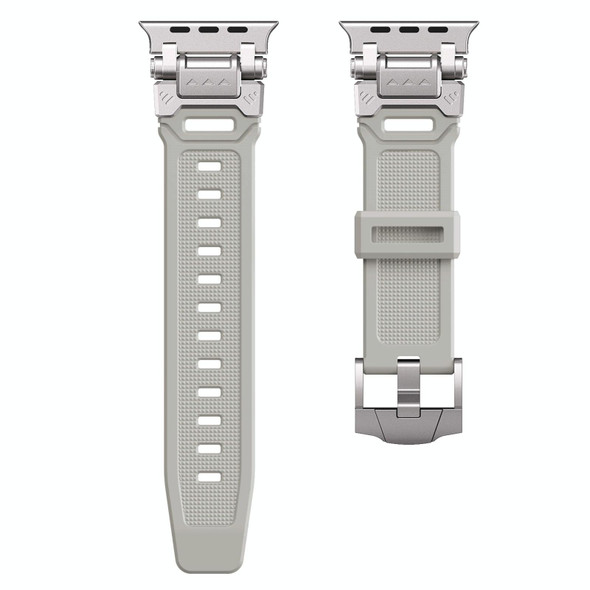 For Apple Watch Series 4 44mm Silicone Armor Mecha Head Watch Band(Starlight)