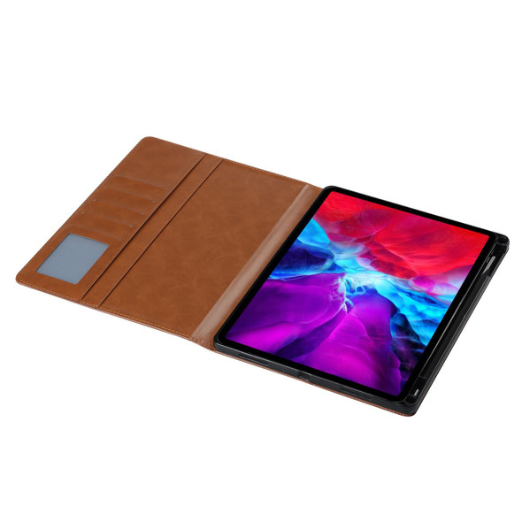 For iPad Pro 13 2024 Knead Skin Texture Horizontal Flip Leather Smart Tablet Case(Brown)