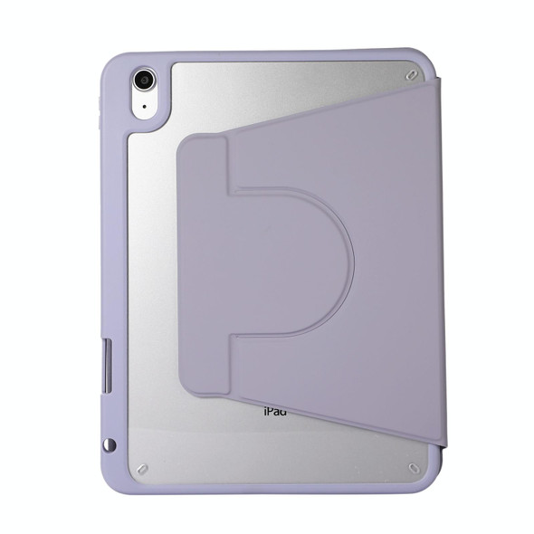 For iPad Pro 11 2024 2 in 1 Acrylic Split Rotating Leather Tablet Case(Lavender)