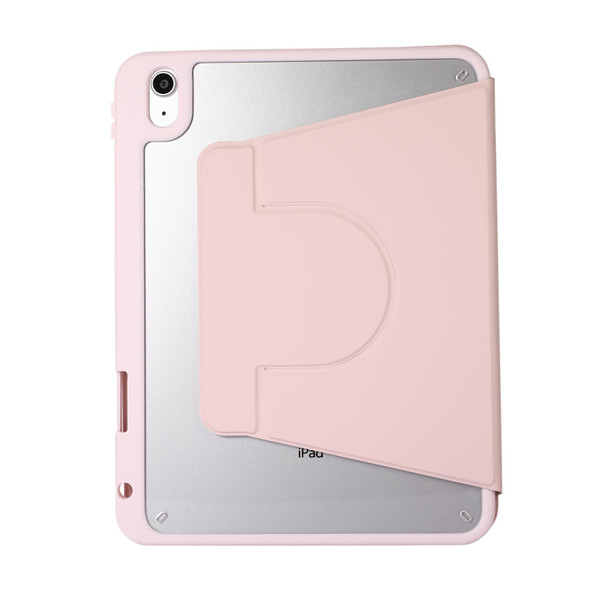 For iPad Pro 11 2024 2 in 1 Acrylic Split Rotating Leather Tablet Case(Pink)