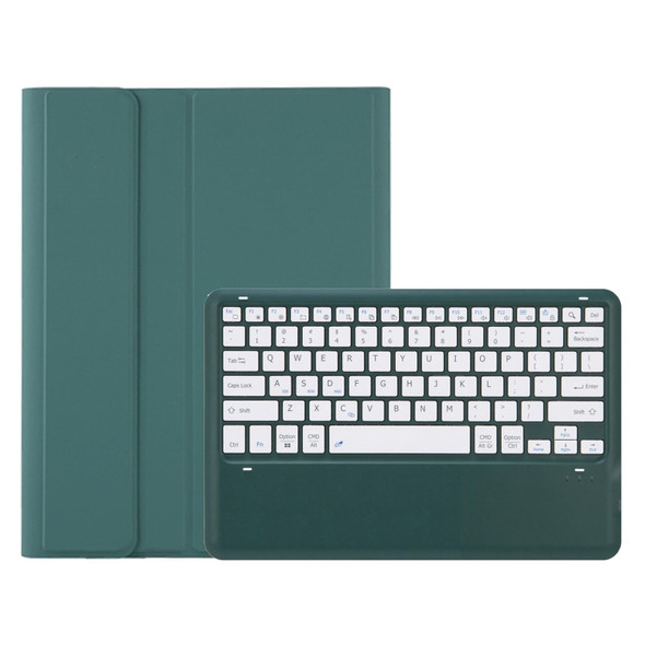 For iPad Pro 13 2024 A13B Detachable Ultra-Thin Bluetooth Keyboard Leather Tablet Case with Pen Slot(Dark Green)