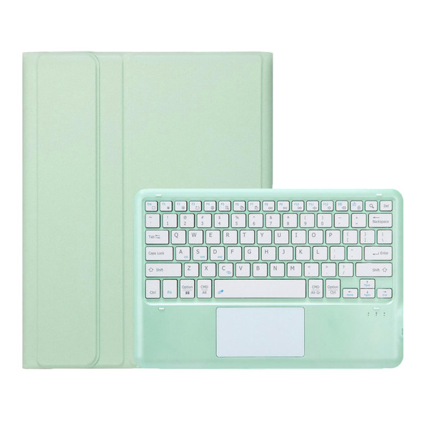 For iPad Pro 13 2024 A14B-A Detachable Ultra-Thin Bluetooth Touch Keyboard Leather Tablet Case with Pen Slot(Light Green)