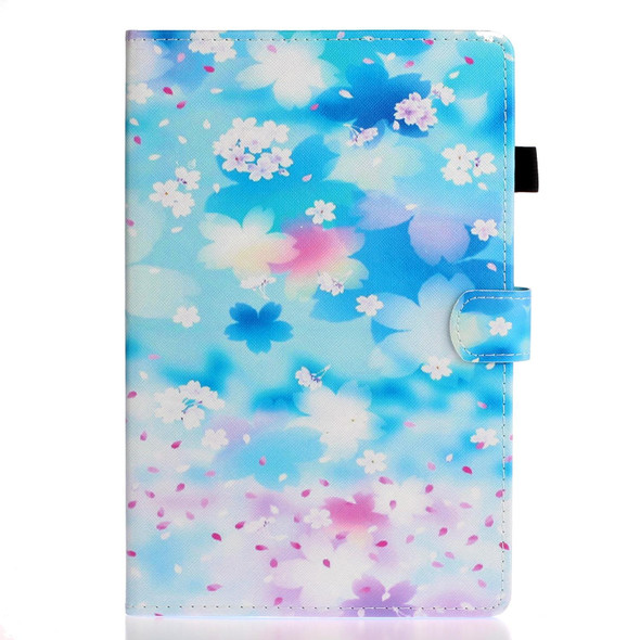For iPad Pro 11 2024 Coloured Drawing Stitching Smart Leather Tablet Case(Petal Rain)