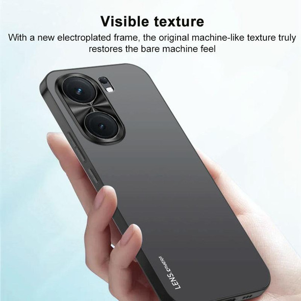 For vivo X80 Pro AG Frosted Electroplating Acrylic Phone Case(Black)