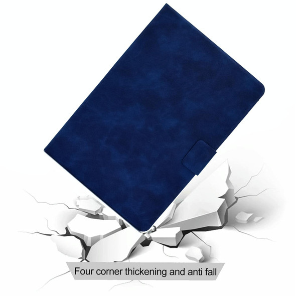 For iPad Pro 11 2024 Cowhide Texture Leather Smart Tablet Case(Blue)