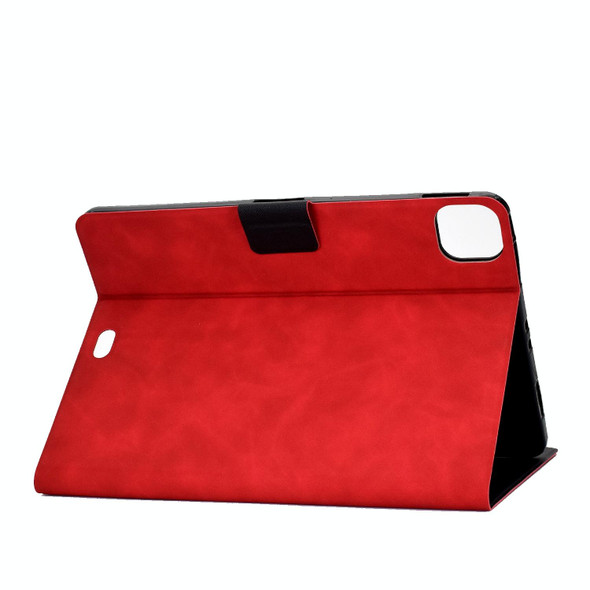 For iPad Pro 11 2024 Cowhide Texture Leather Smart Tablet Case(Red)