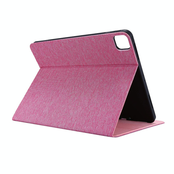 For iPad Pro 13 2024 Fabric Leather Tablet Case(Rose Red)