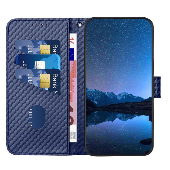 For Samsung Galaxy A53 5G YX0070 Carbon Fiber Buckle Leather Phone Case with Lanyard(Royal Blue)