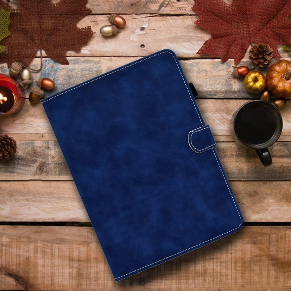 For iPad Pro 11 2024 Cowhide Texture Tablet Leather Smart Case(Blue)