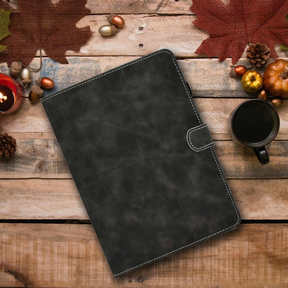 For iPad Pro 11 2024 Cowhide Texture Tablet Leather Smart Case(Grey)