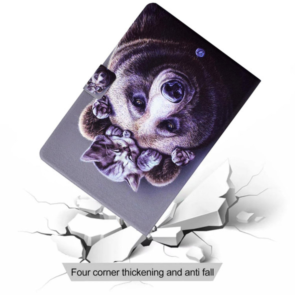 For iPad Pro 11 2024 Colored Drawing Smart Leather Tablet Case(Cat and Bear)