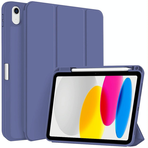 For iPad 10th Gen 10.9 2022 3-fold TPU Smart Leather Tablet Case with Pen Slot(Royal Blue)