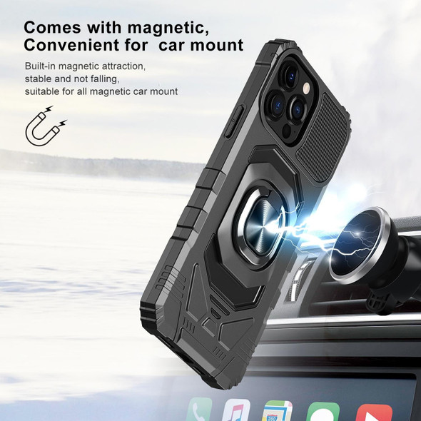 For iPhone 15 Pro Max Magnetic Ring Holder Phone Case(Black)