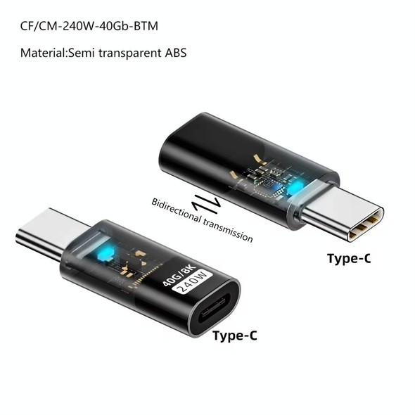 Type-C Male to Type-C Female 240W Data Transmission Charging Converter Adapter