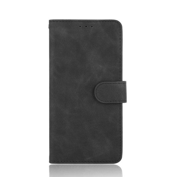 OnePlus 6 Solid Color Skin Feel Magnetic Buckle Horizontal Flip Calf Texture PU Leather Case with Holder & Card Slots & Wallet(Black)