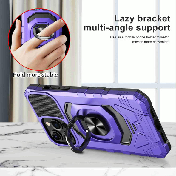 For Samsung Galaxy S21+ 5G Magnetic Ring Holder Phone Case(Purple)