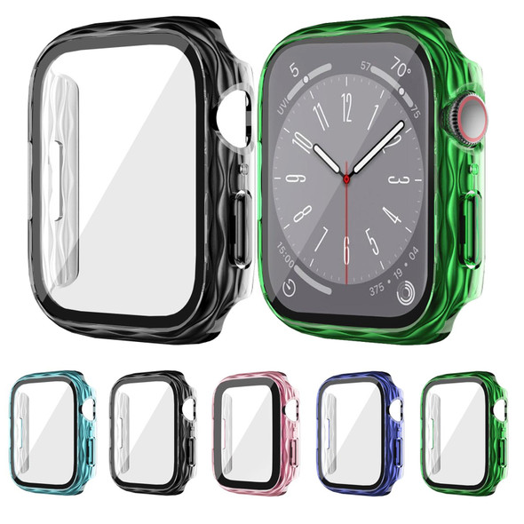 For Apple Watch Series 6 / 5 / 4 / SE 40mm 2 in 1 PC Hybrid Tempered Glass Protector Case(Clear Green)