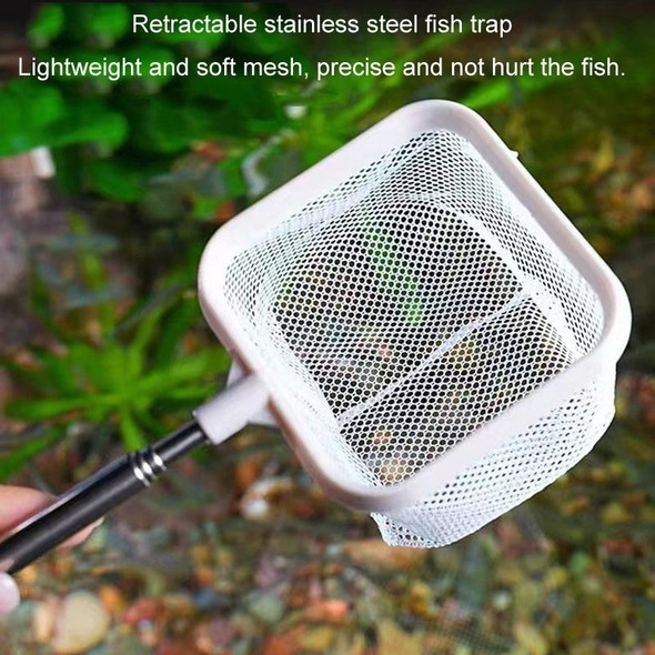 3D Fish Tank Fishing Net Stainless Steel Retractable Fish Shrimp Fish Net Pocket, Color: Square White