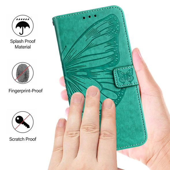 For OnePlus Nord CE4 Embossed Butterfly Leather Phone Case(Green)