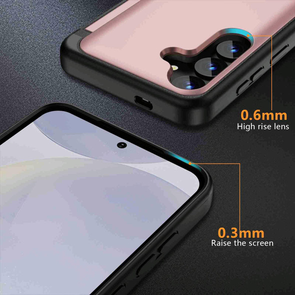For Samsung Galaxy S21 5G 3 in 1 Flip Holder Phone Case(Pink)