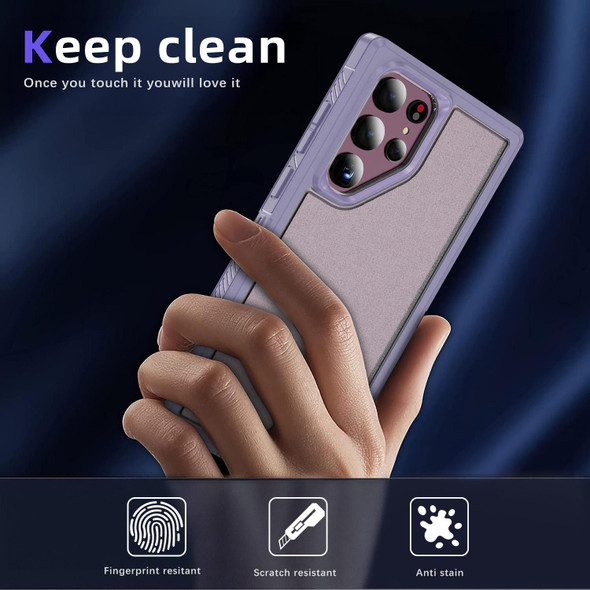 For Samsung Galaxy S22 Ultra 5G Guard Life Waterproof Frosted Phone Case(Light Purple)