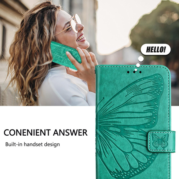 For Realme 11 4G Global Embossed Butterfly Leather Phone Case(Green)