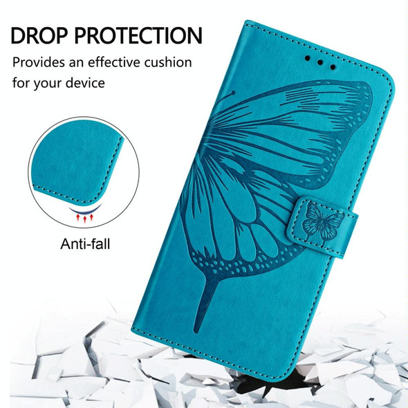 For TCL 20 R 5G Embossed Butterfly Leather Phone Case(Blue)