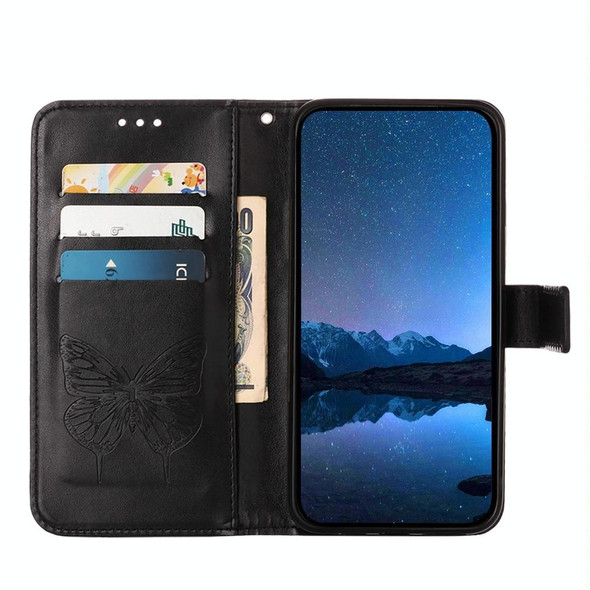 For Sony Xperia 10 VI Embossed Butterfly Leather Phone Case(Black)